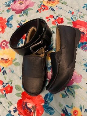 The Children's Place Black Kids Dress Loafers with Belt